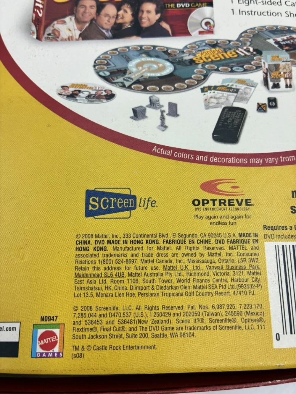 Seinfeld Scene It? The DVD Game Trivia Board Game Mattel Screenlife 2008 Adult